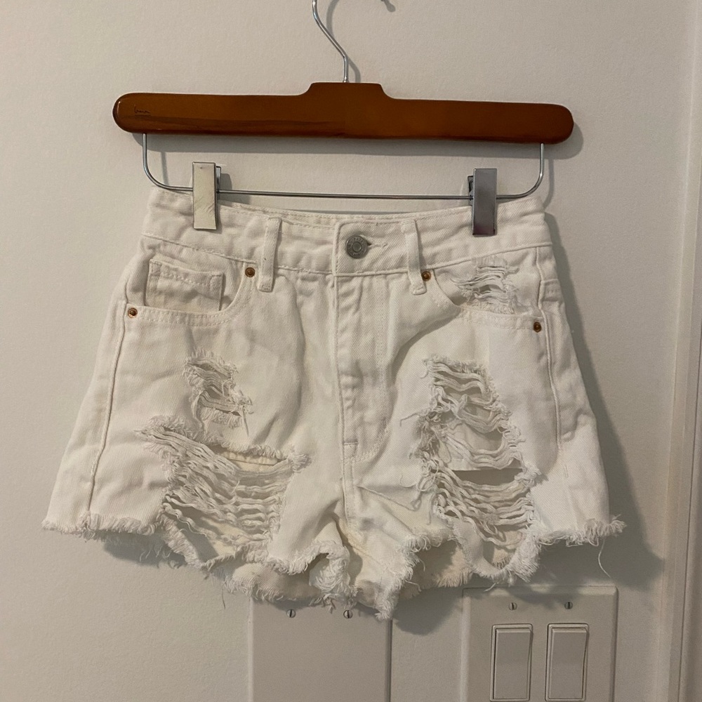 white jean shorts